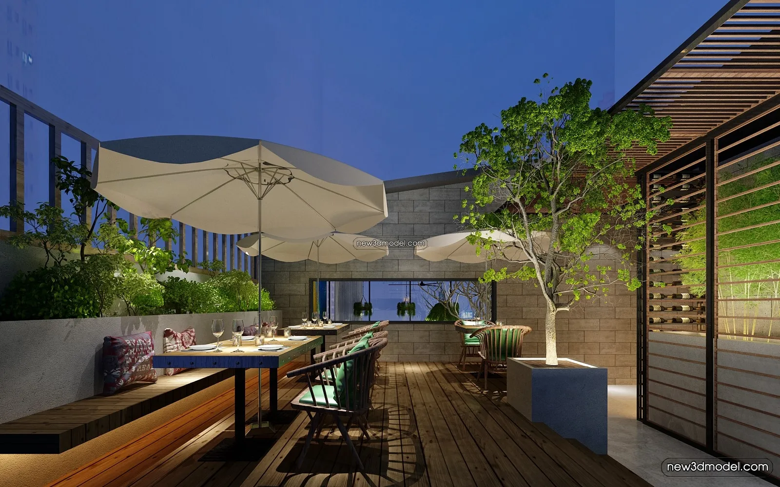 Buffet Restaurant of Hotels 3D Scenes – 3D Blocks – 091 – VRAY