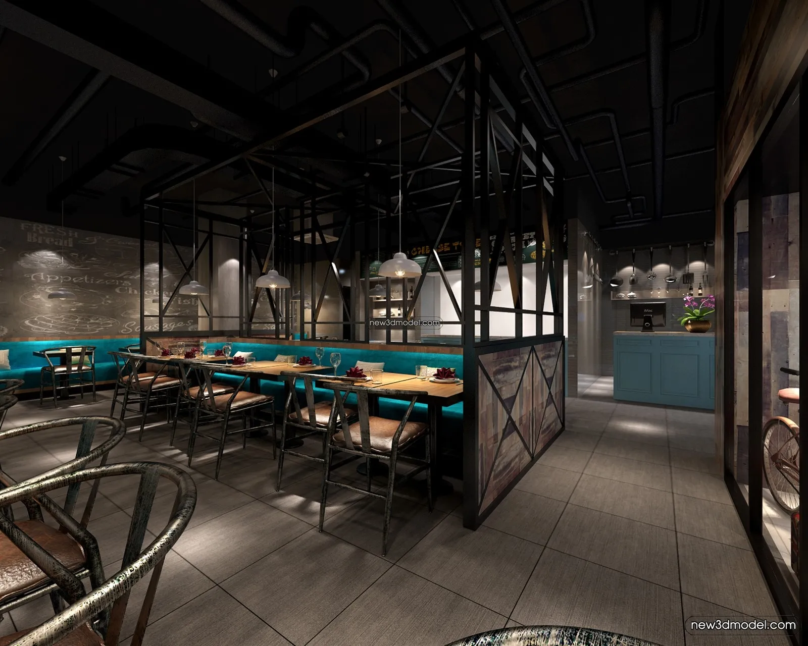 Buffet Restaurant of Hotels 3D Scenes – 3D Blocks – 106 – VRAY