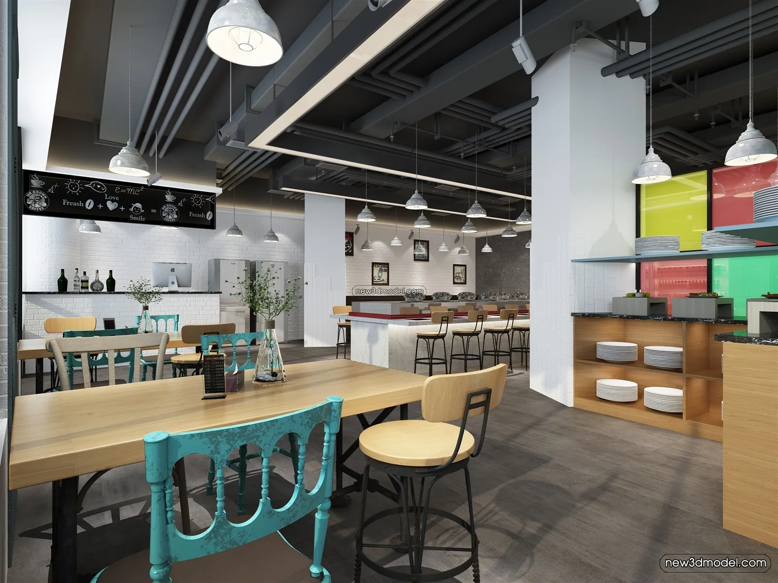Buffet Restaurant of Hotels 3D Scenes – 3D Blocks – 120 – VRAY