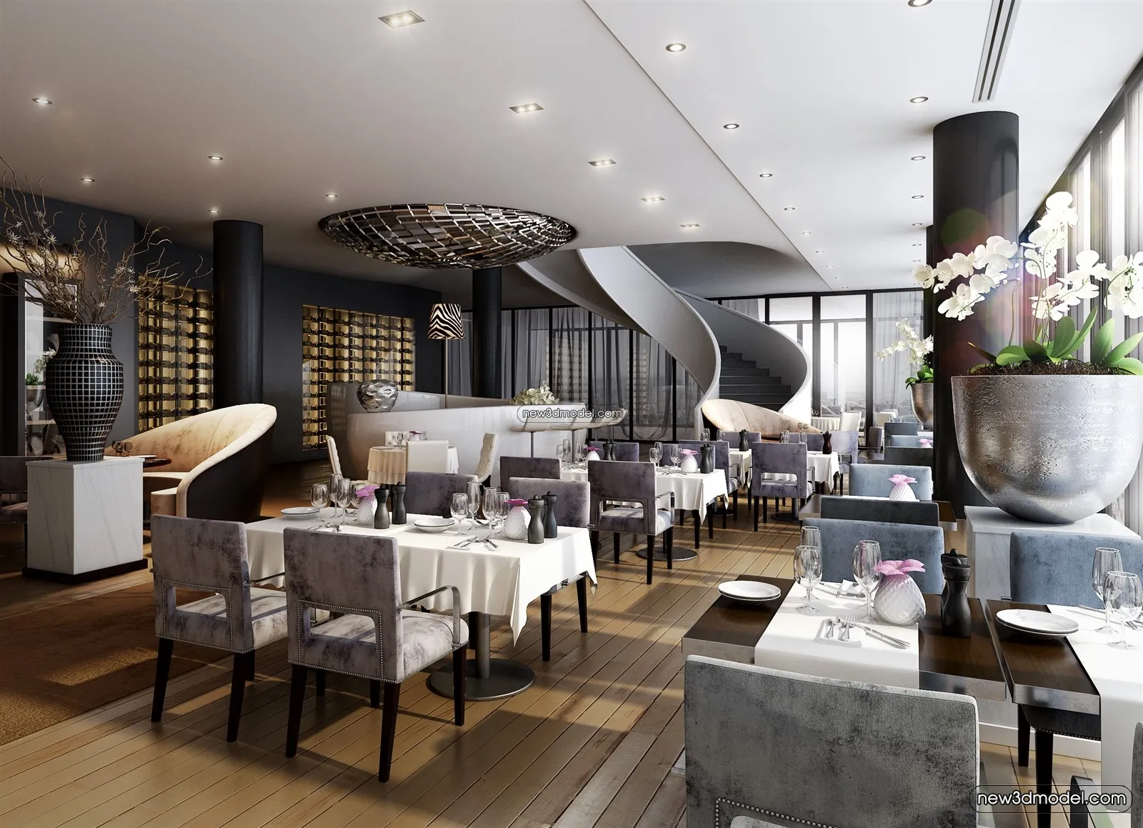 Buffet Restaurant of Hotels 3D Scenes – 3D Blocks – 128 – VRAY