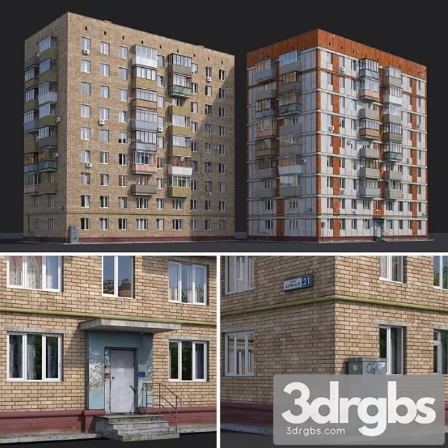 Building Residential Houses Moscow Azov Street 21 And Chongarsky Boulevard 30 3dsmax Download