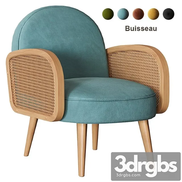 Buisseau armchair with velor and wicker finish la redoute