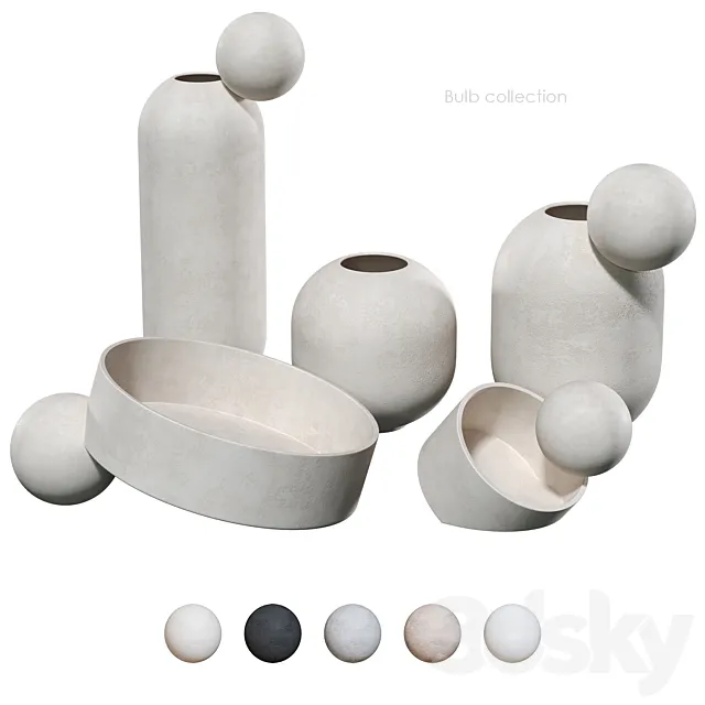 Bulb collection vases 3ds Max