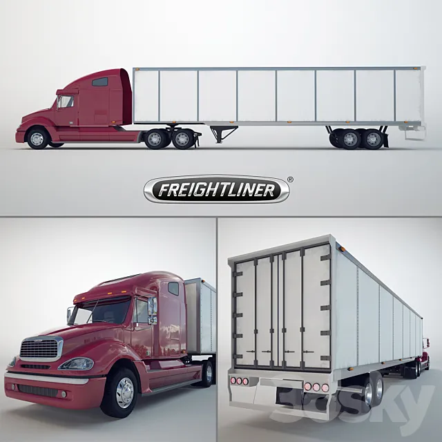 Bulk truck Freightliner Columbia 3ds Max