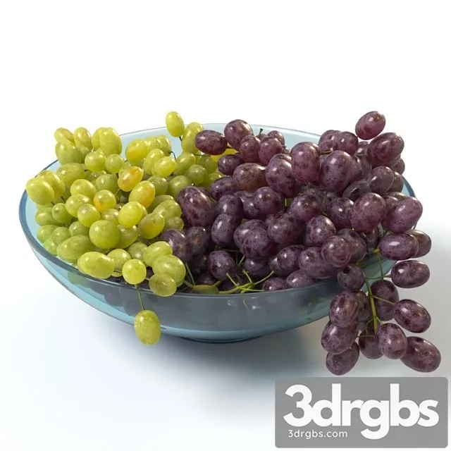 Bunches of grapes in a glass bowl