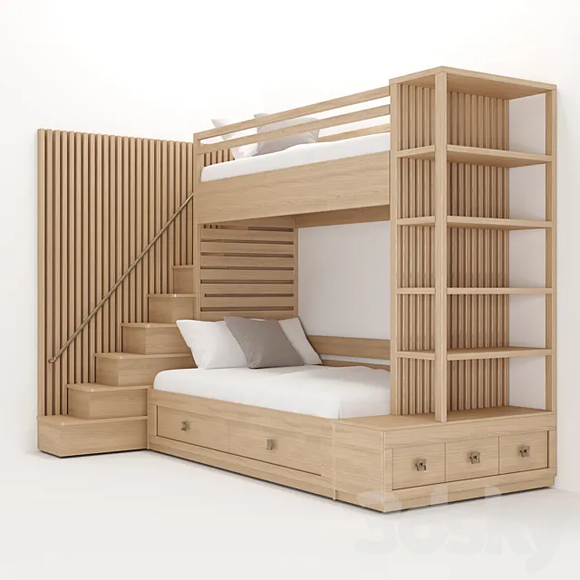 Bunk bed 3ds Max