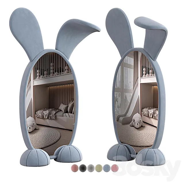 Bunny Floor Mirror 3DS Max Model