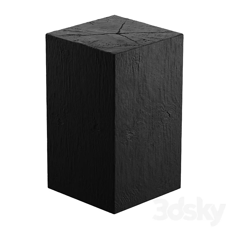 Burntwood stool 3DS Max
