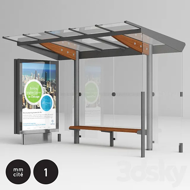 bus stop shelter mmcité regio REG210b 3ds Max