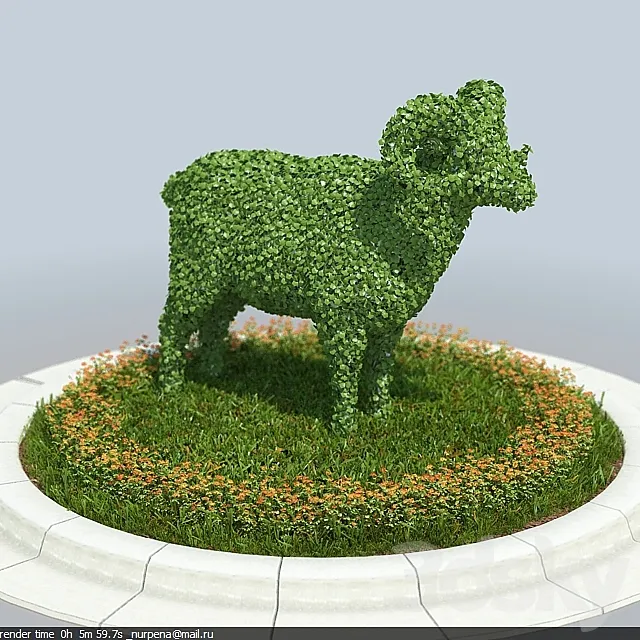Bush in the form of an animal (Dag gochy) 3DSMax File