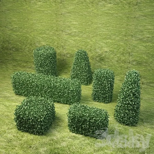 Bushes the second pack 3DS Max Model