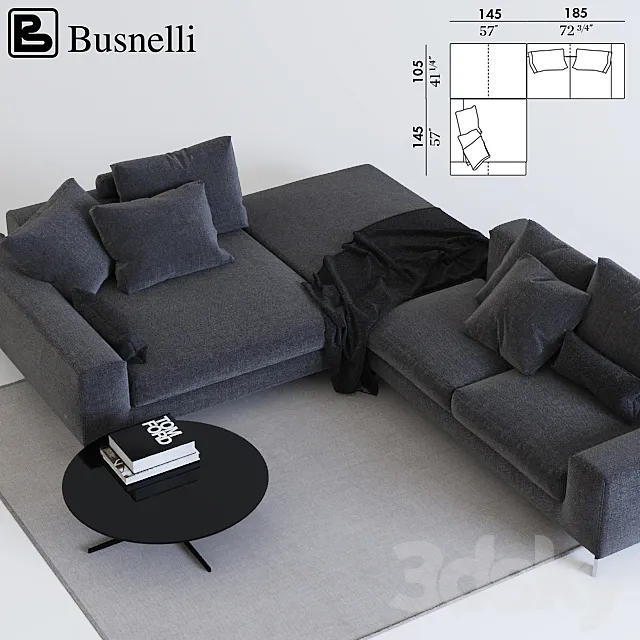 Busnelli take it easy + coffee table 3DSMax File