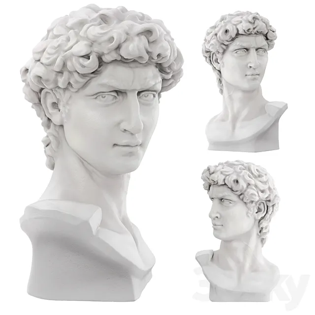 Bust of David Sculpture 3dsMax Model