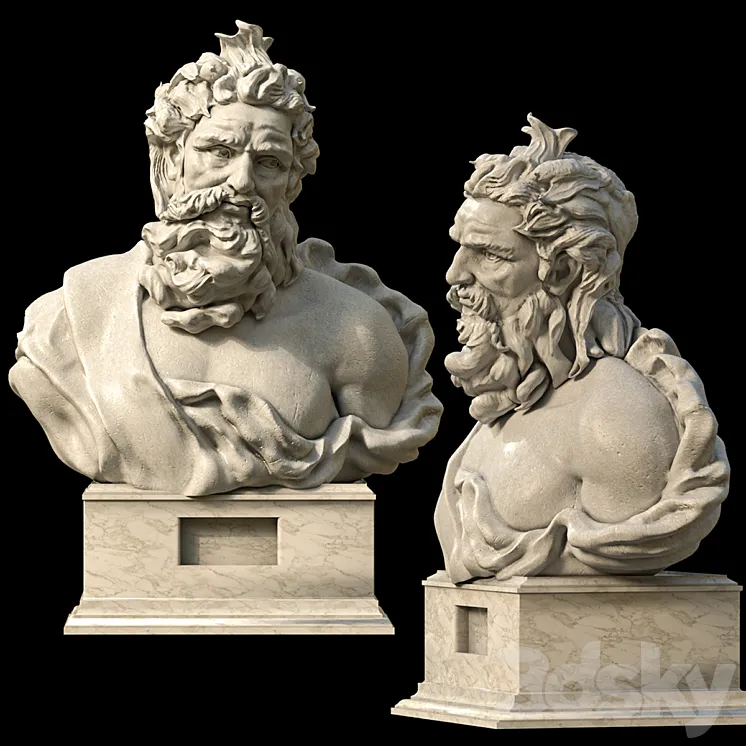 Bust of Neptune 3DS Max