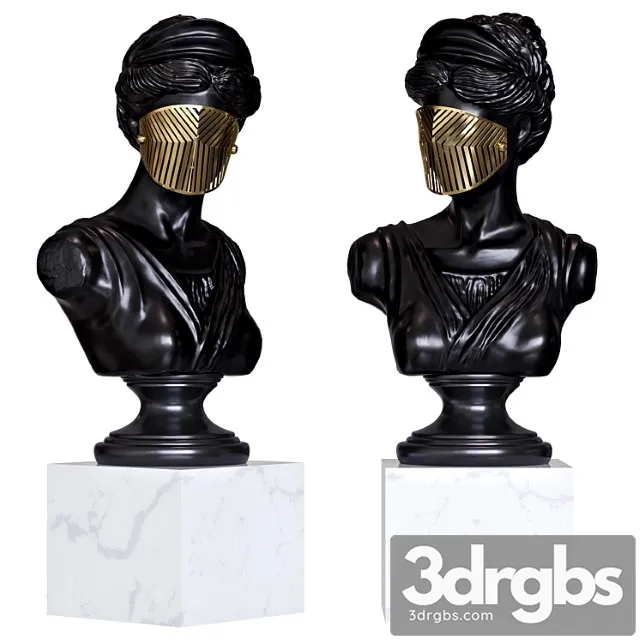 Bust woman in mask figurine 3dsmax Download