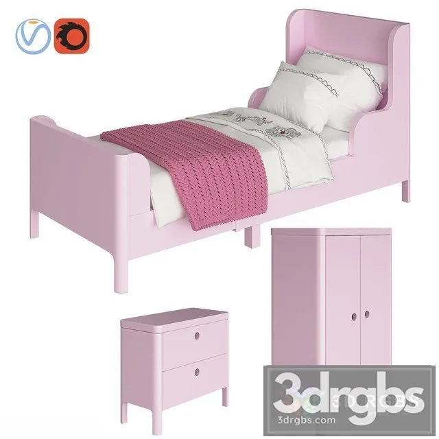 Busunge Pink Kid Bed 3dsmax Download