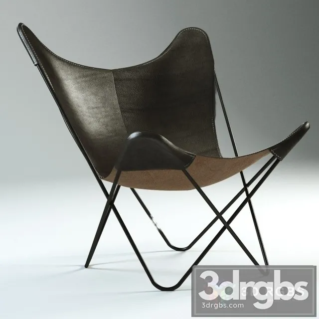 Butterfly Chair Leather Chrome Frame 3dsmax Download