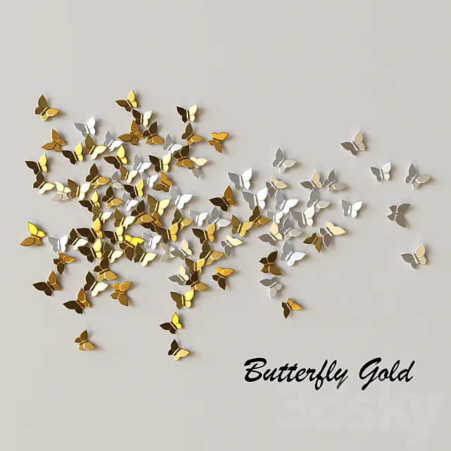 Butterfly gold 3DS Max Model