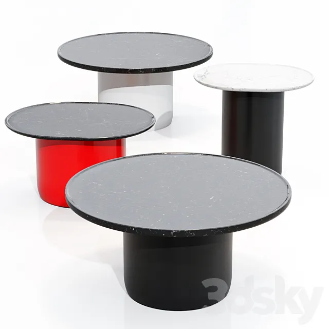 Button Tables set by B&B Italia 3DS Max Model