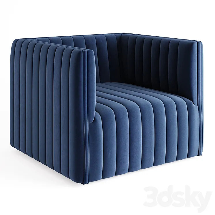 Buxton Channel Tufted Swivel Chair 3DS Max