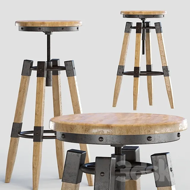 BY-lYJ Bar Stool Industrial Vintage Metal Cast Chic Tractor Seat Kitchen Metal Bar Stools 3ds Max