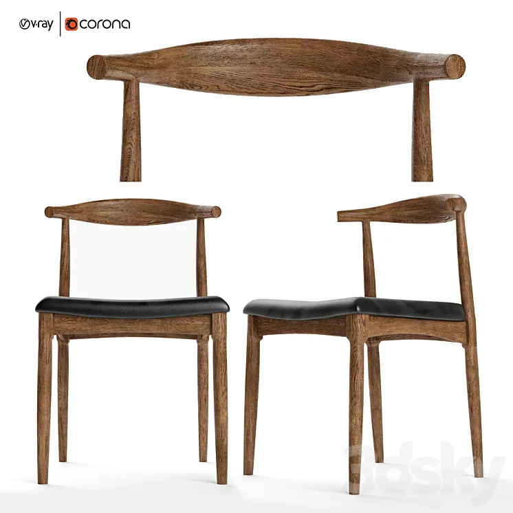 Byron chair Industry west \/ COPENHAGEN CHAIR Walnut 3DS Max