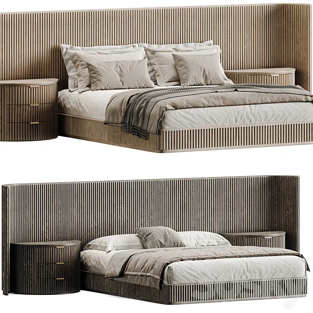 byron extended panel bed with closet nightstands 3ds Max