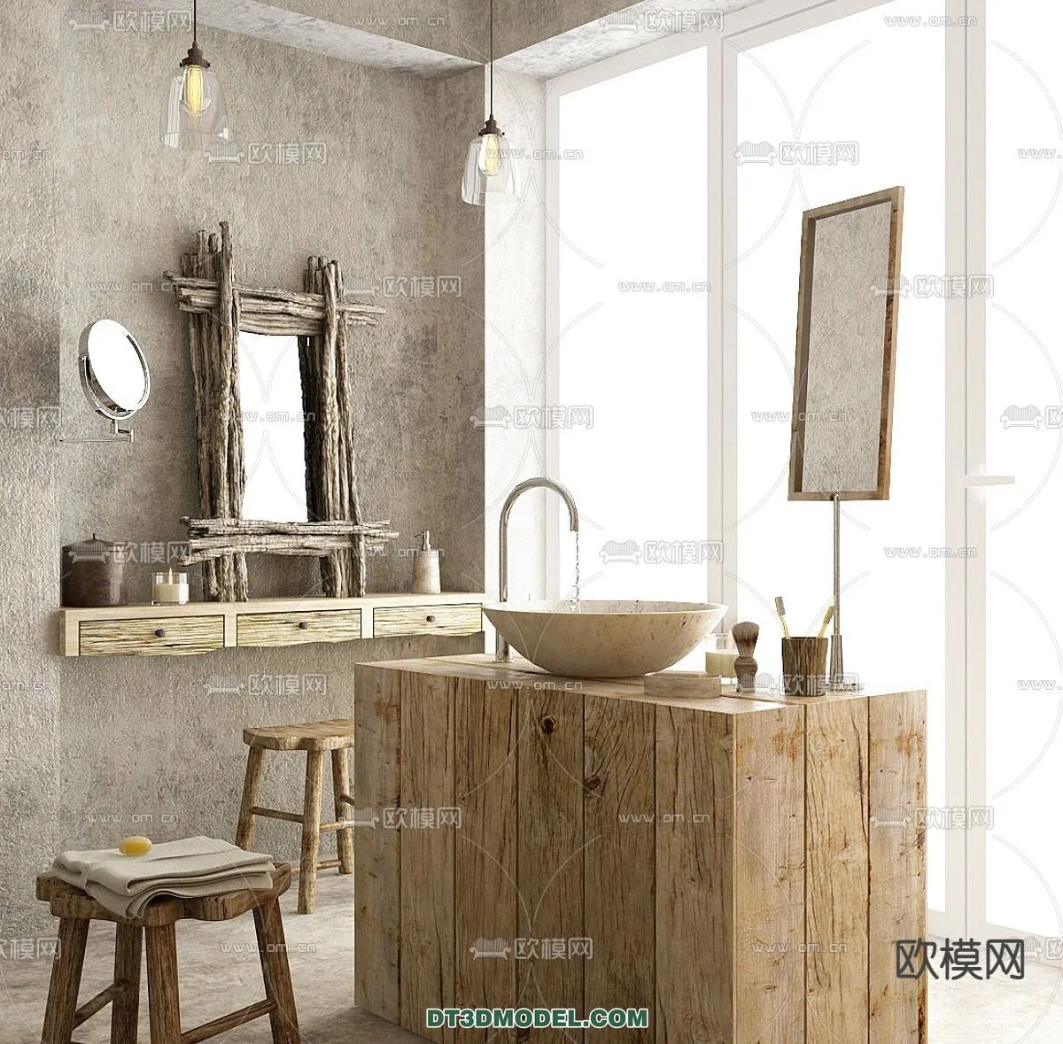 Cabinet 3D Models for Bathroom – Furniture Design – 006