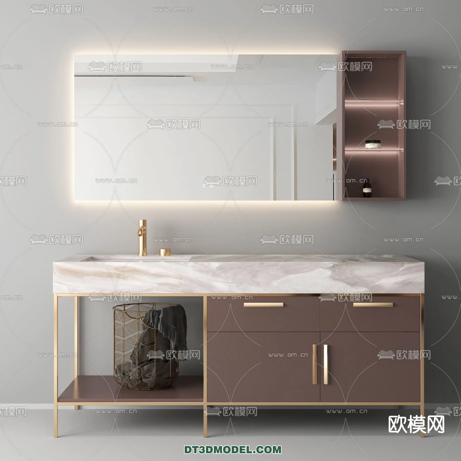 Cabinet 3D Models for Bathroom – Furniture Design – 012