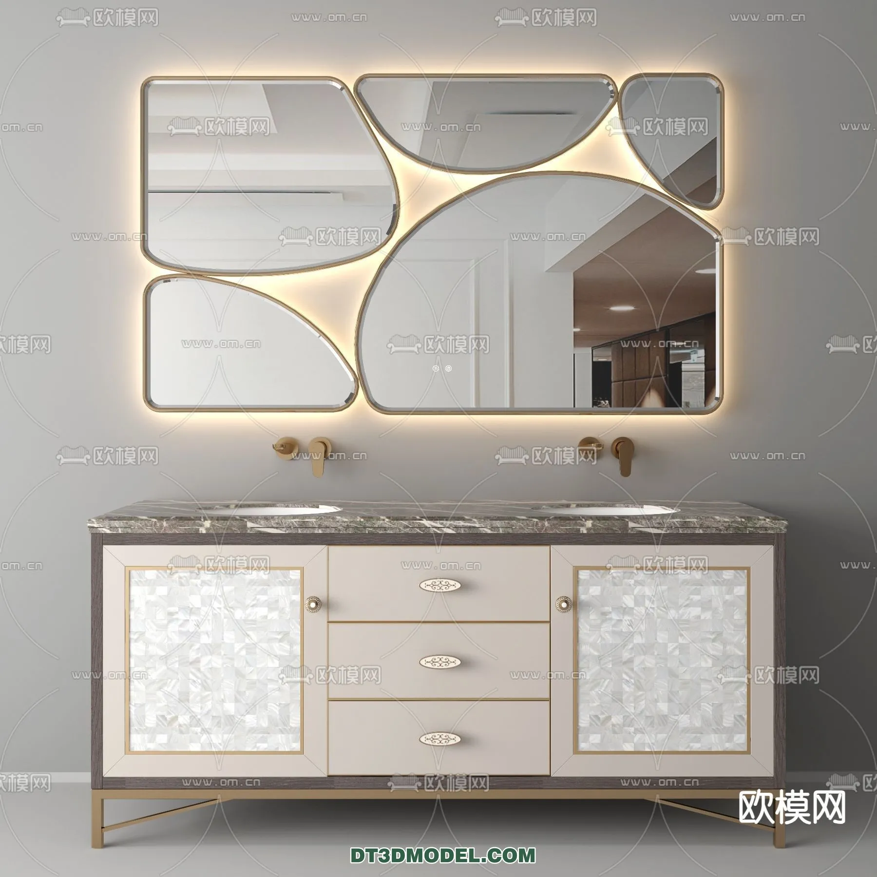 Cabinet 3D Models for Bathroom – Furniture Design – 019