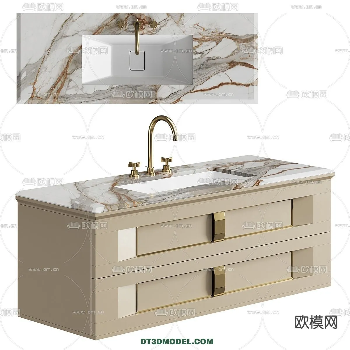 Cabinet 3D Models for Bathroom – Furniture Design – 029