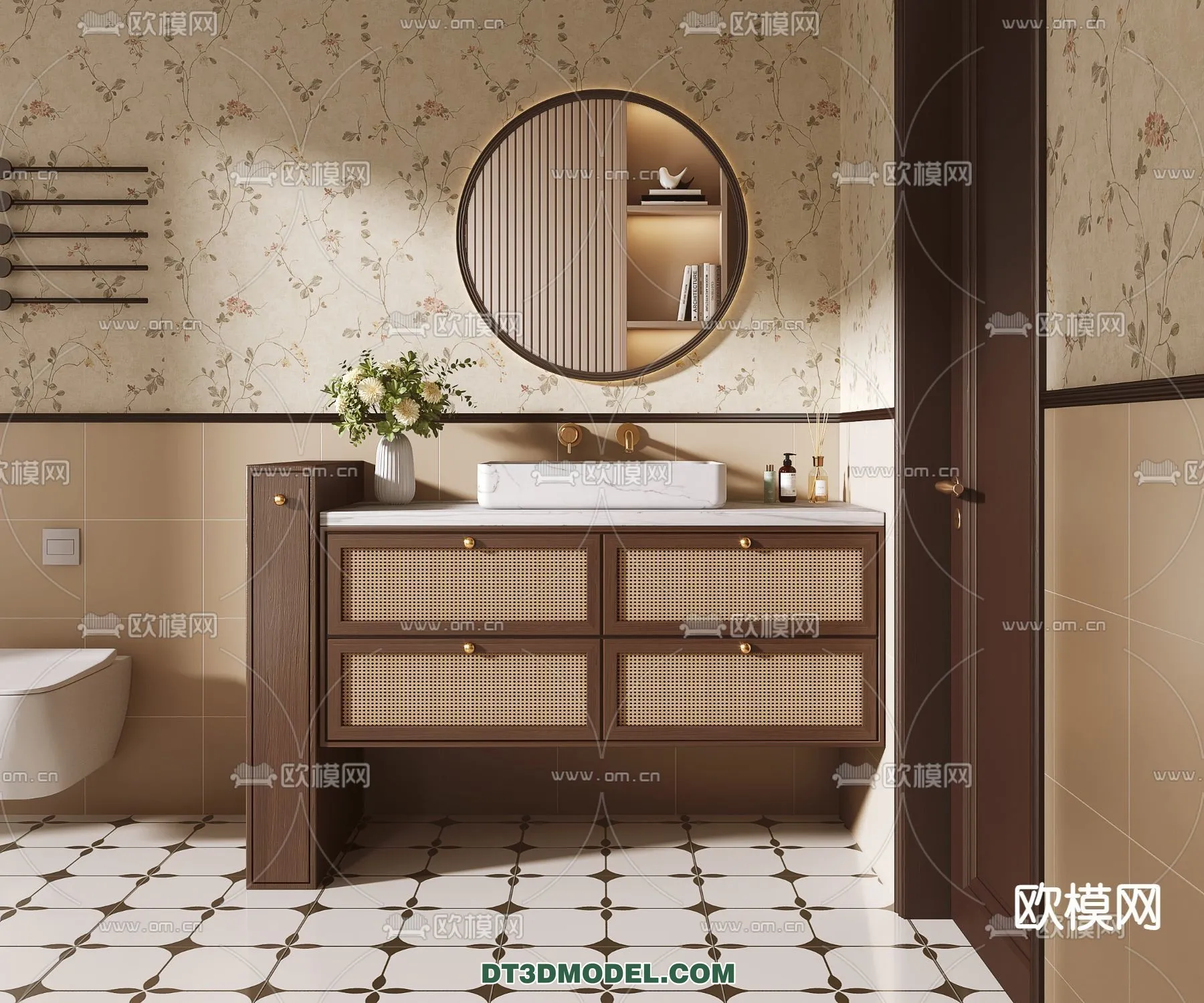 Cabinet 3D Models for Bathroom – Furniture Design – 030