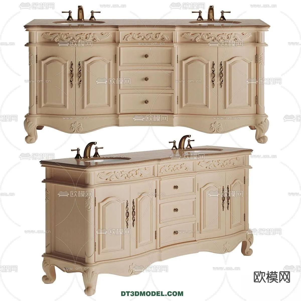 Cabinet 3D Models for Bathroom – Furniture Design – 035