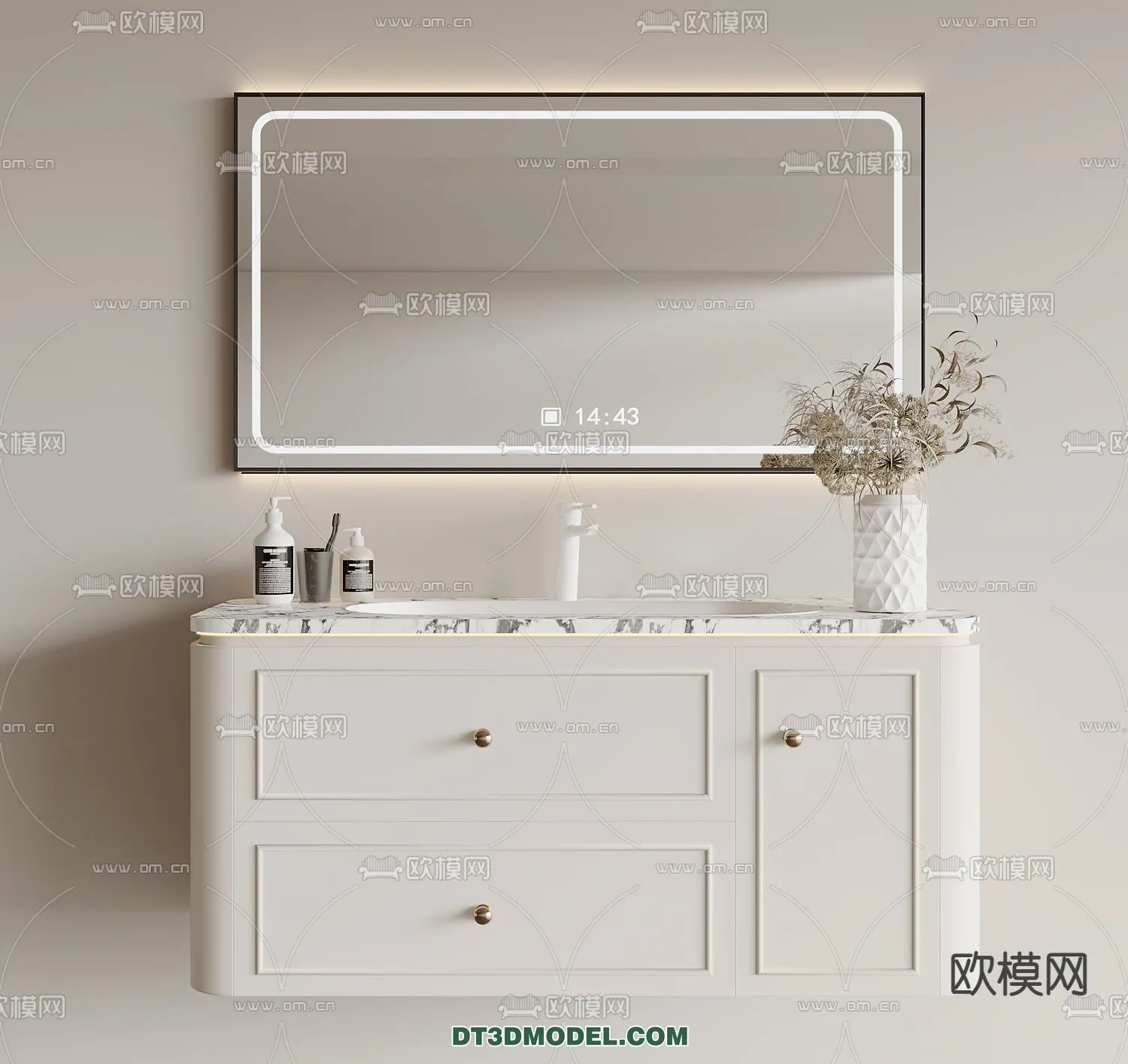 Cabinet 3D Models for Bathroom – Furniture Design – 036