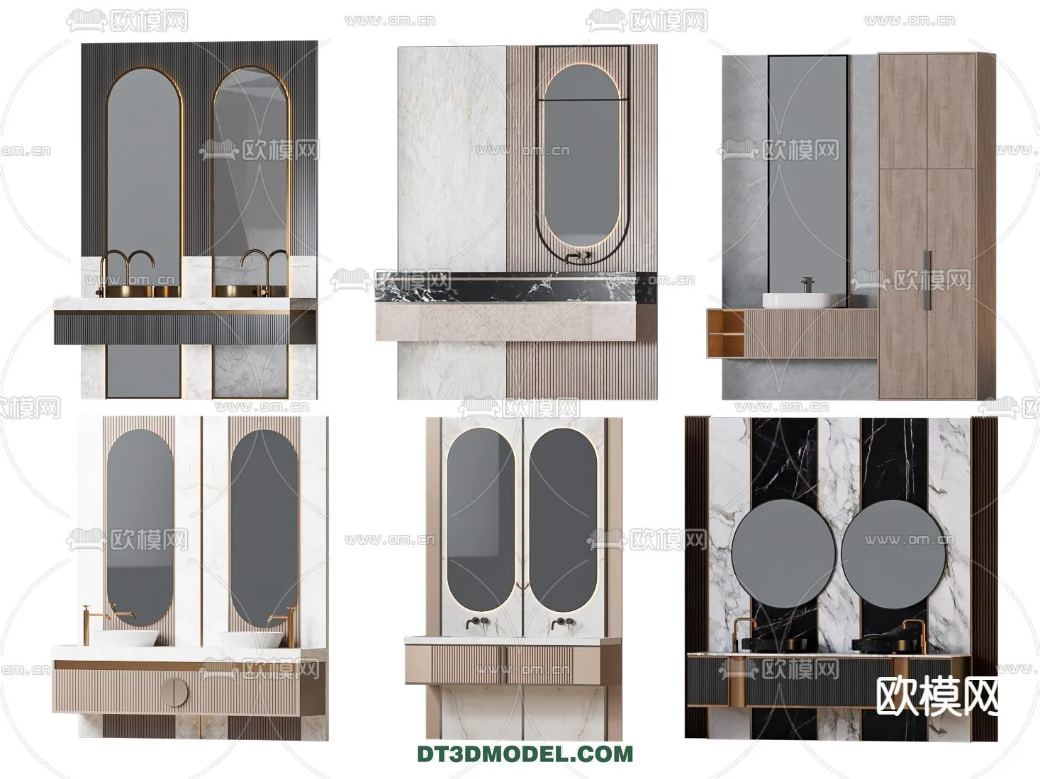 Cabinet 3D Models for Bathroom – Furniture Design – 039