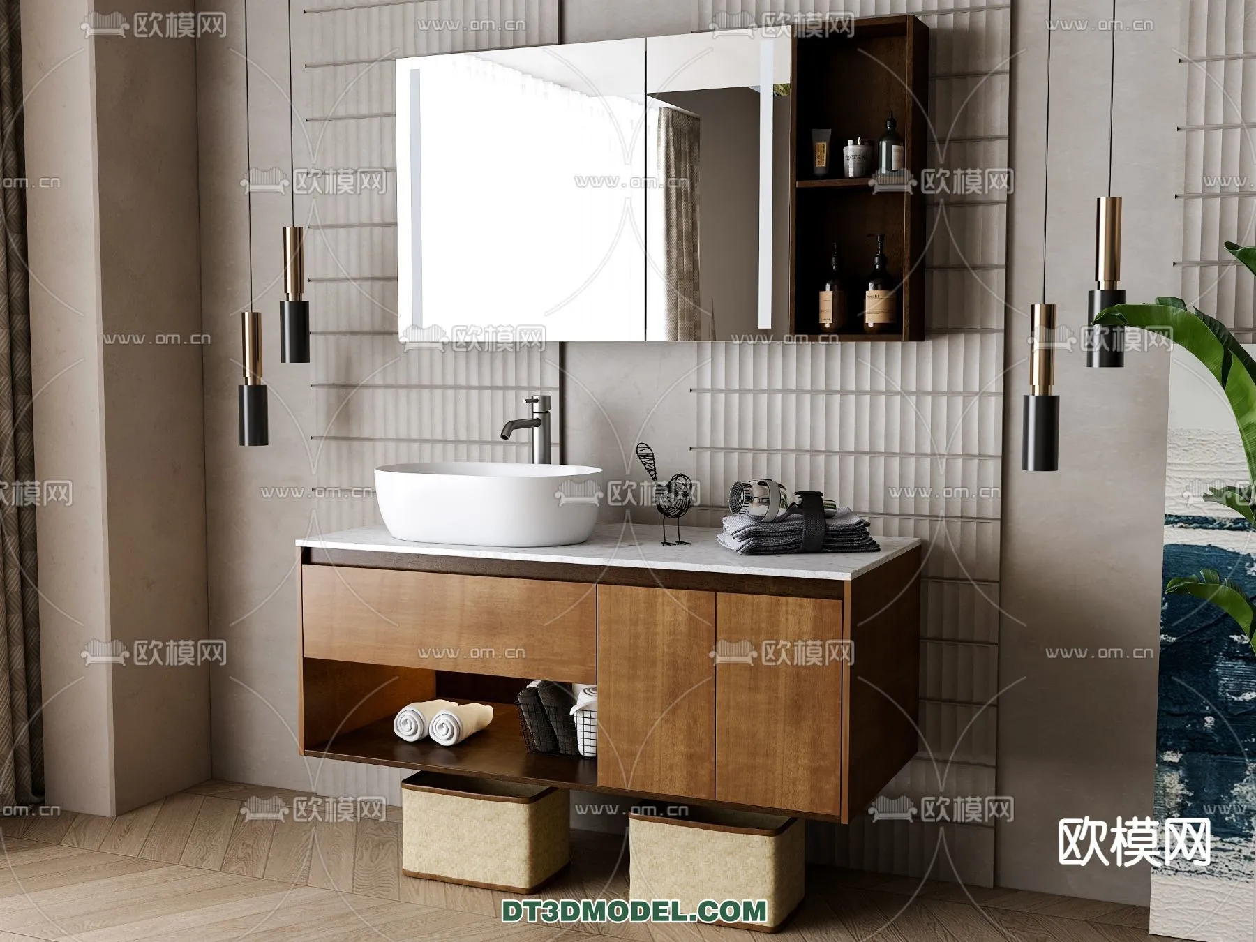 Cabinet 3D Models for Bathroom – Furniture Design – 043