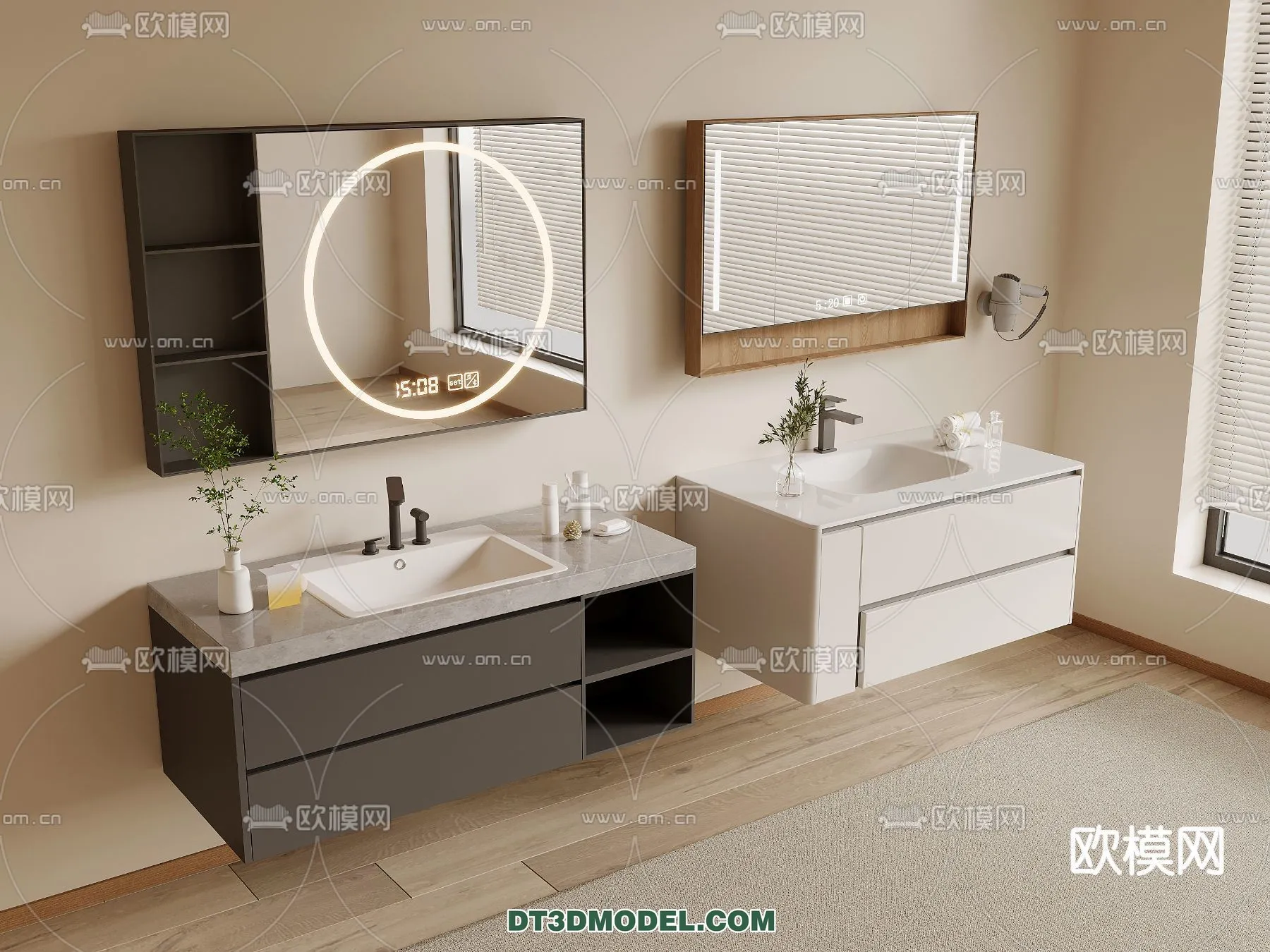 Cabinet 3D Models for Bathroom – Furniture Design – 044