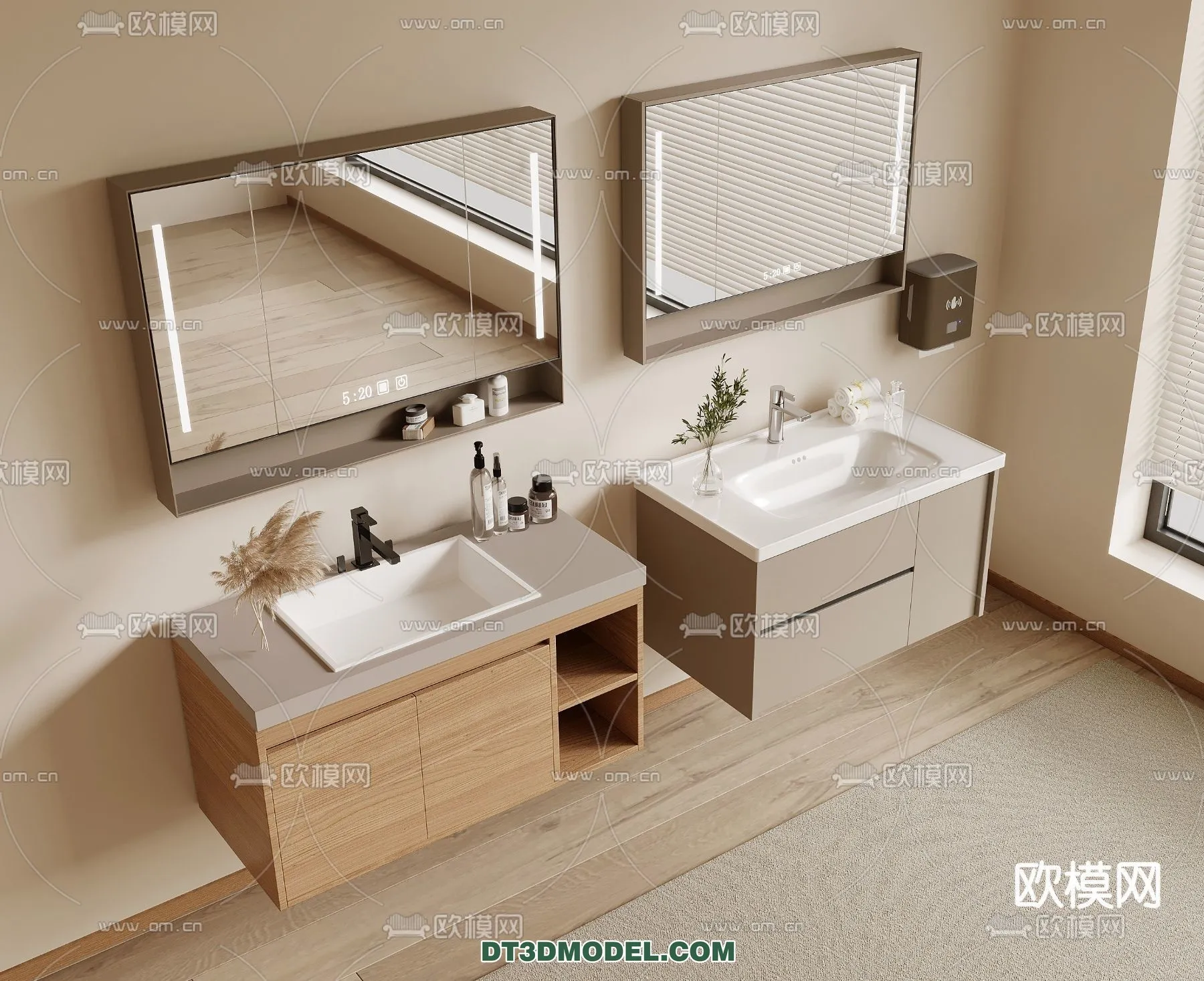 Cabinet 3D Models for Bathroom – Furniture Design – 045