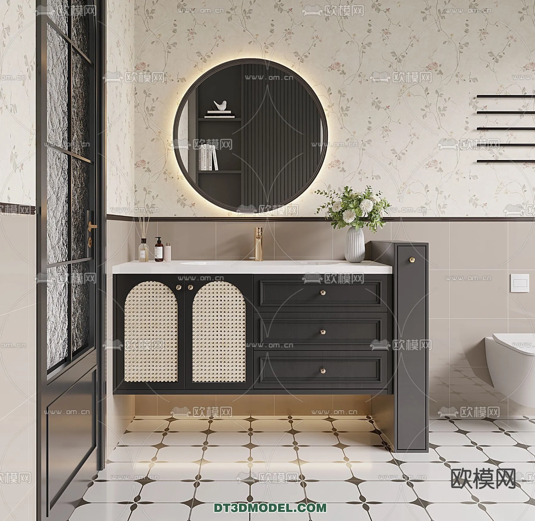 Cabinet 3D Models for Bathroom – Furniture Design – 055