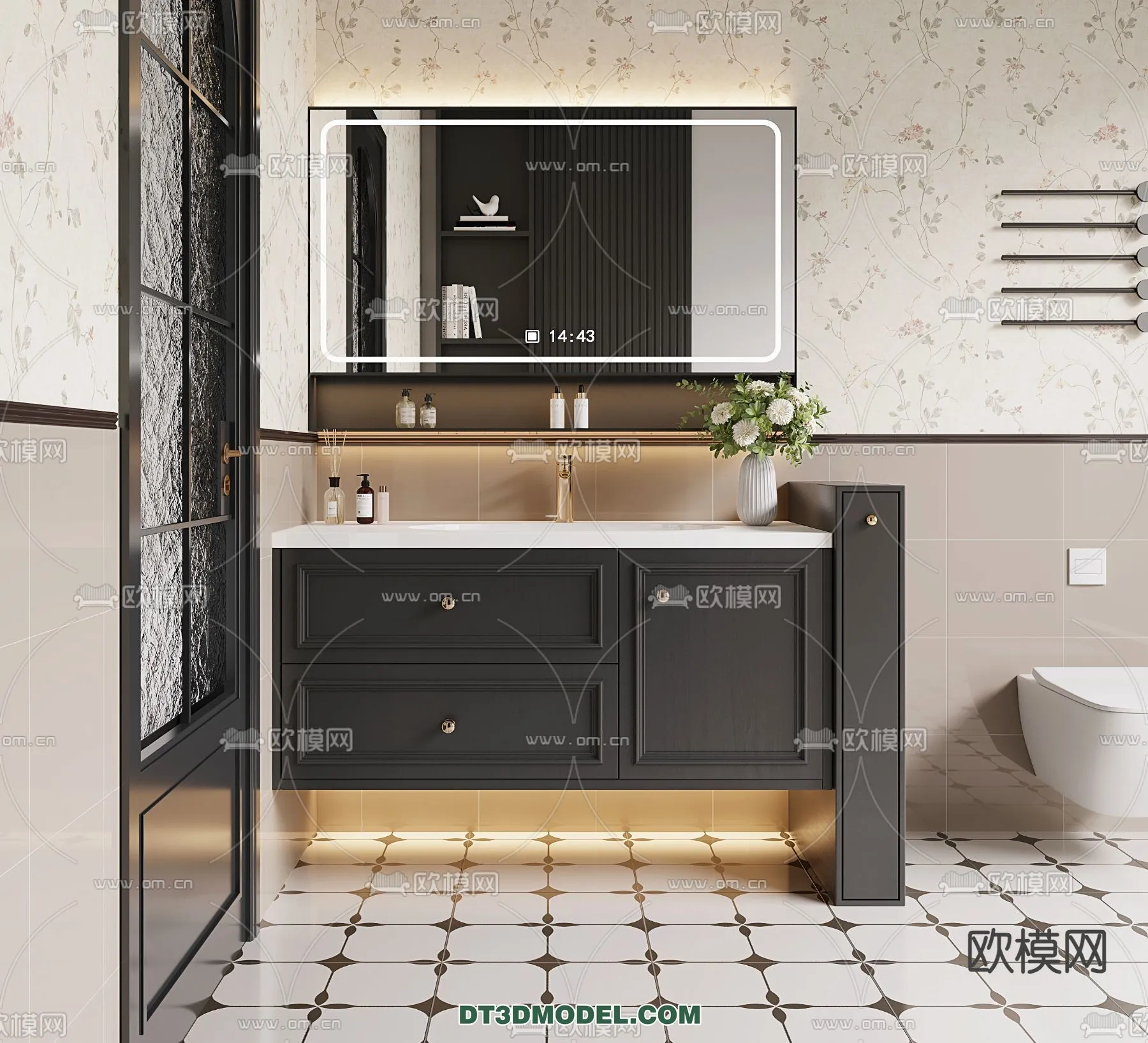 Cabinet 3D Models for Bathroom – Furniture Design – 056