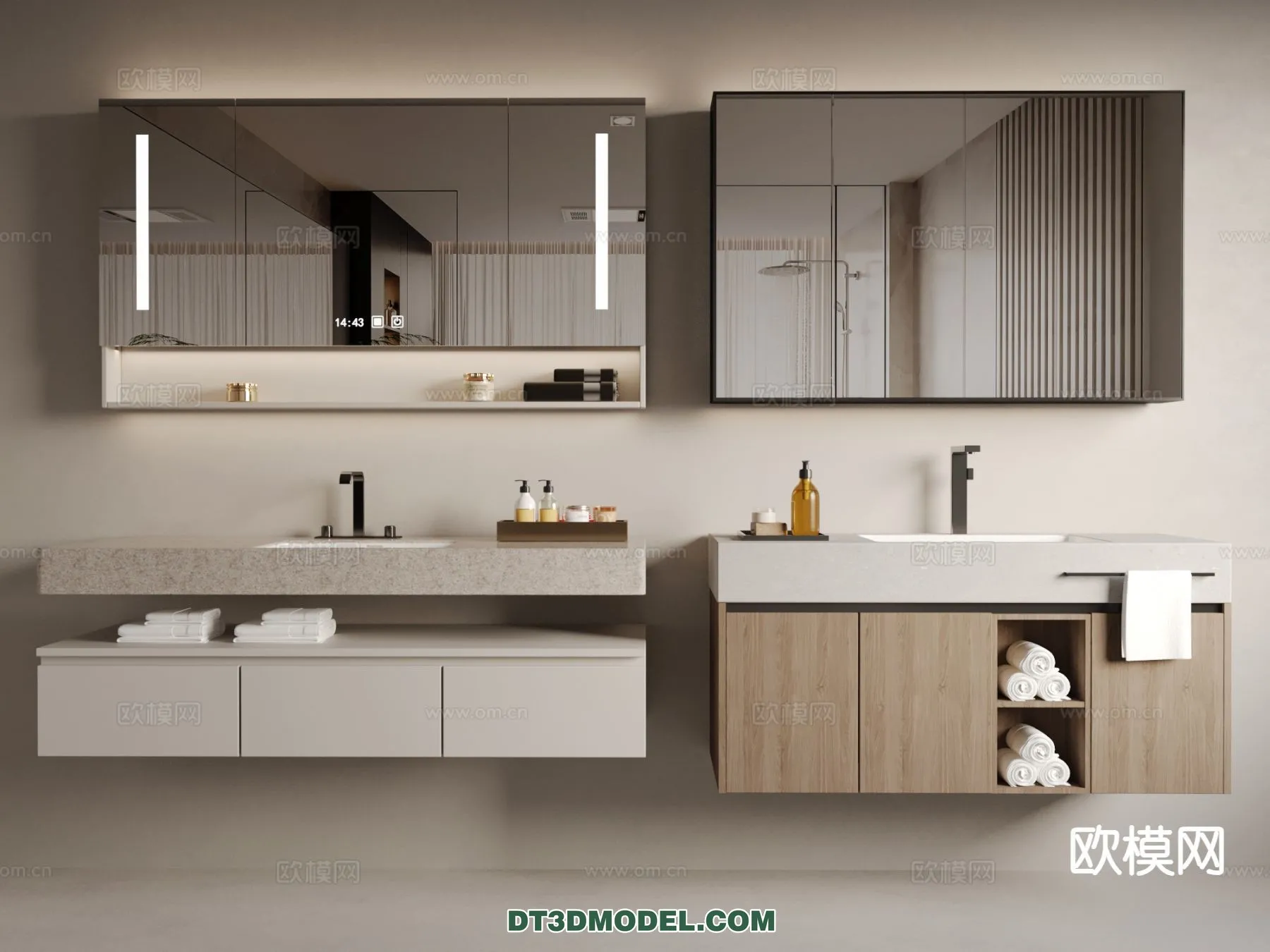 Cabinet 3D Models for Bathroom – Furniture Design – 067