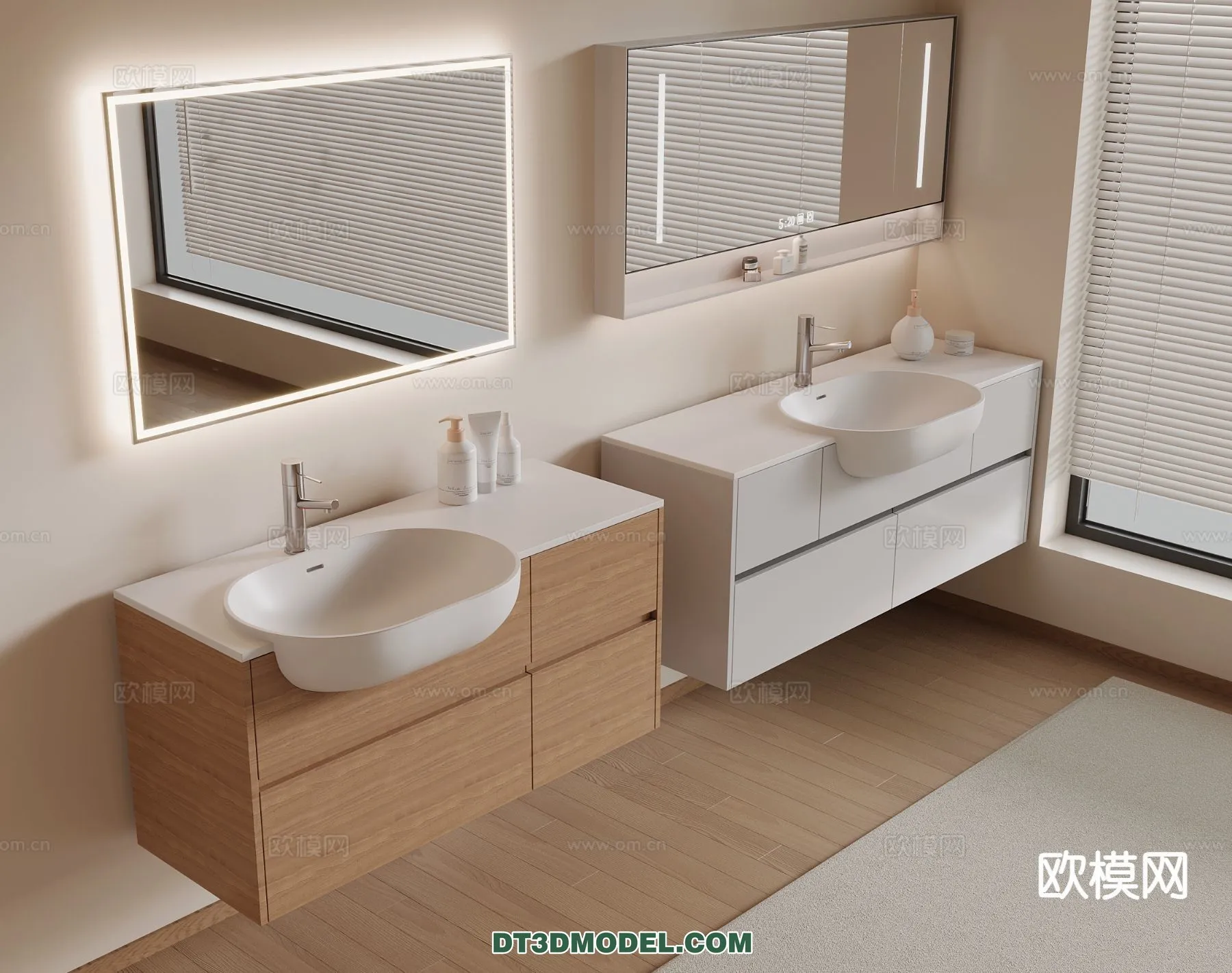 Cabinet 3D Models for Bathroom – Furniture Design – 072