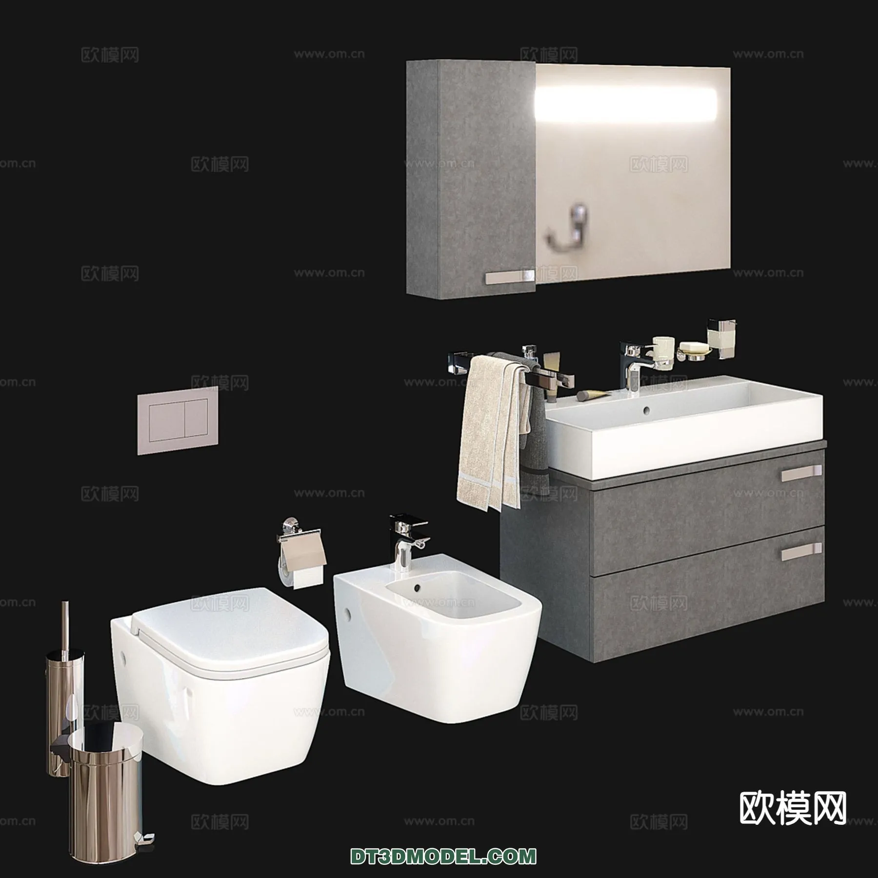 Cabinet 3D Models for Bathroom – Furniture Design – 099