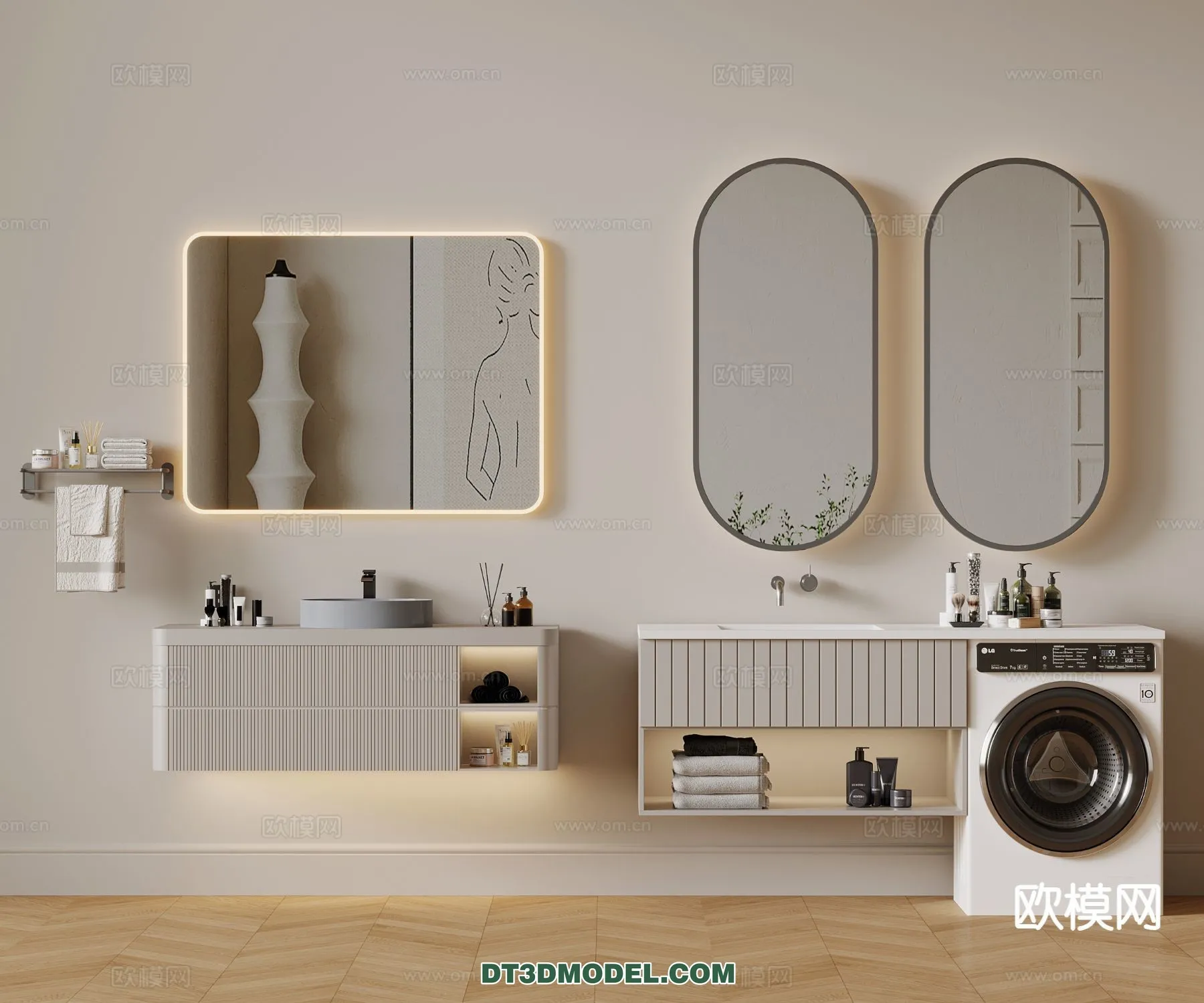 Cabinet 3D Models for Bathroom – Furniture Design – 110