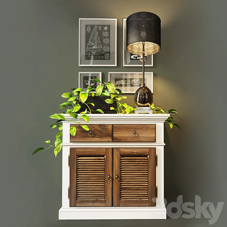 Cabinet (chest of drawers) Folk. Wellige 3DS Max
