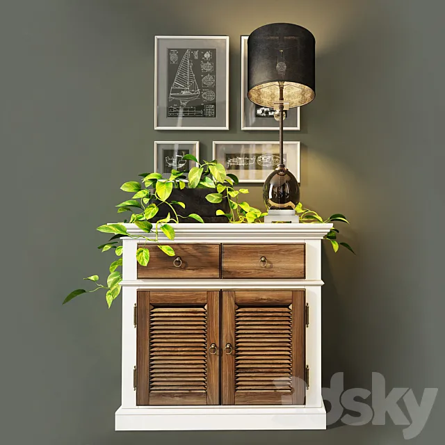 Cabinet (chest of drawers) Folk. Wellige 3DSMax File