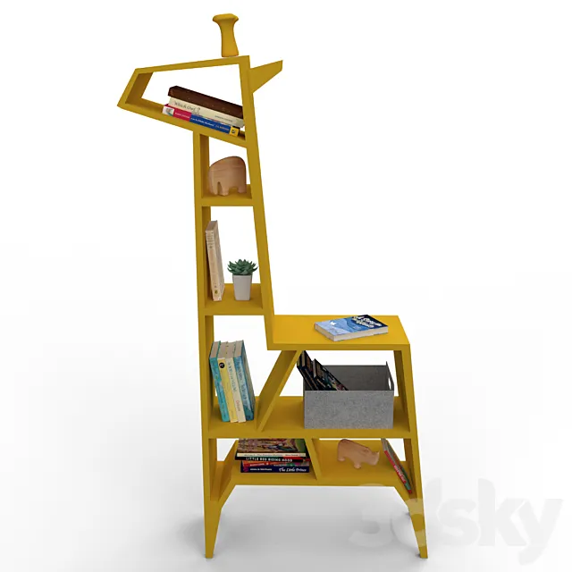 Cabinet for books and toys “Giraffe” 3ds Max