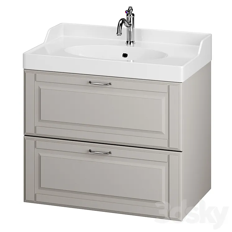 Cabinet GODMORGON + Sink RETTVIKEN by IKEA 3DS Max