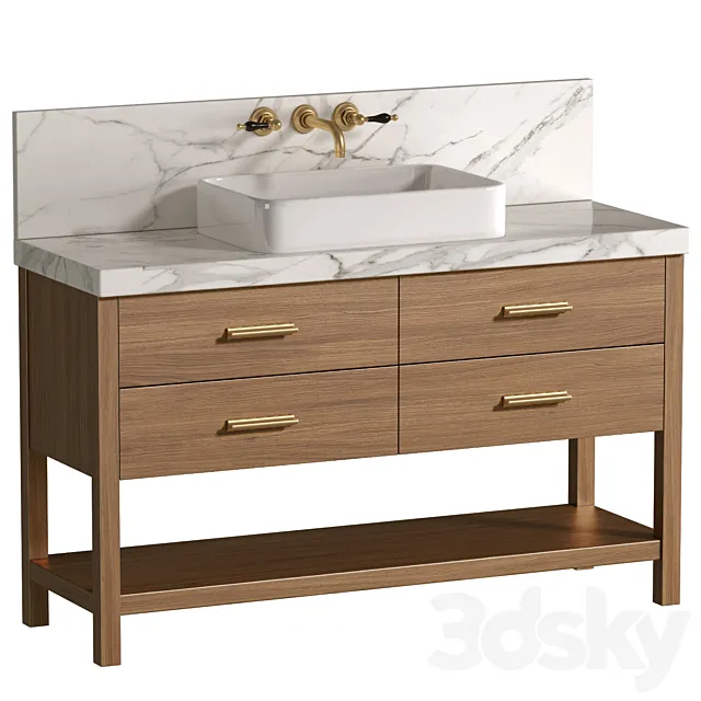 Cabinet washbasin.Modern Bathroom furniture. 3DS Max Model