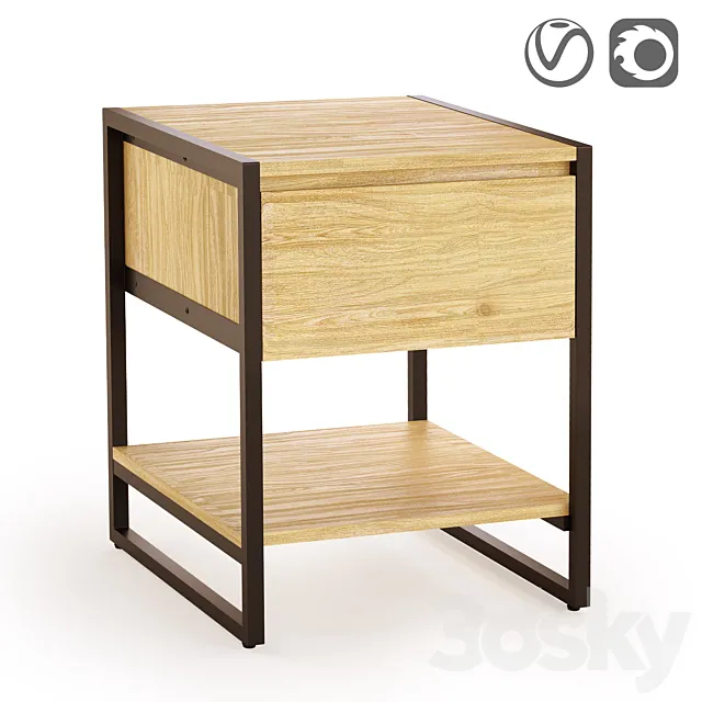 Cabinet with 1 drawer HIBA 3ds Max